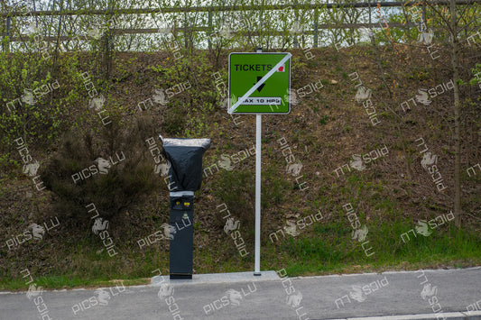 Out-of-Service parking ticket machine near Sandweiler-Contern