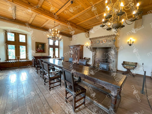 Historic dining hall inside Vianden Castle