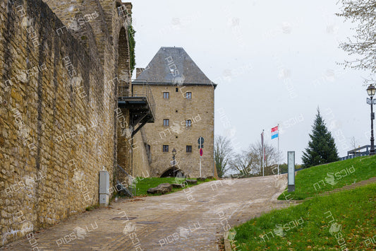 Medieval Fortification and Stone Tower in Luxembourg City