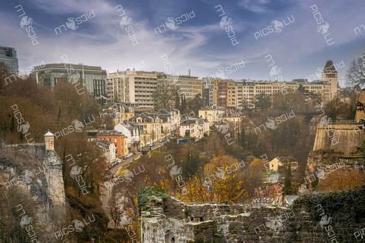 View of Pfaffenthal district and cityscape in Luxembourg