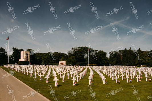 Memorial rows of the American Cemetery in Luxembourg