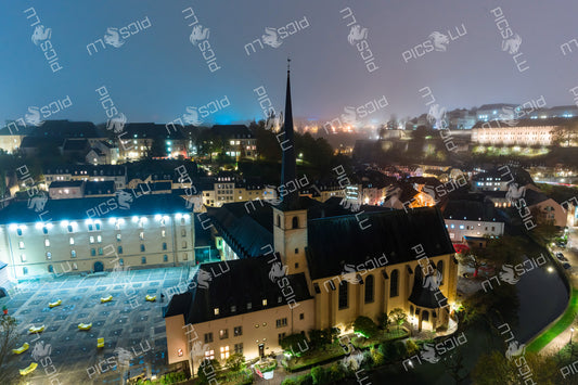 Neumünster Abbey Illuminated at Night